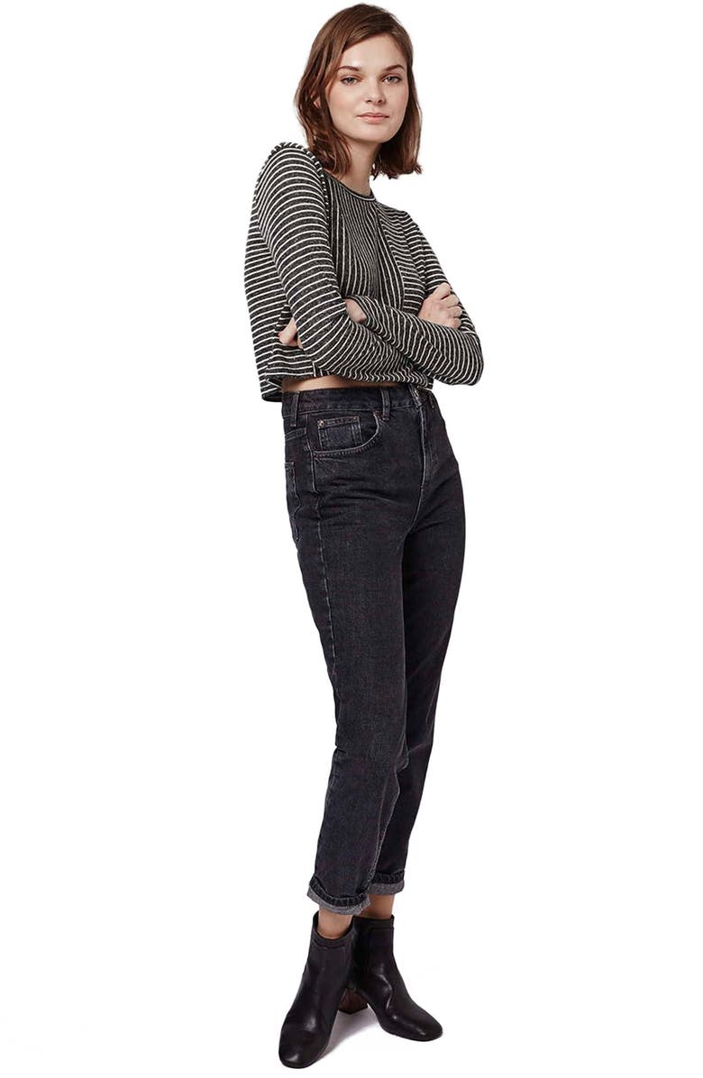 Topshop Stripe Panel Crop Top, Alternate, color, 