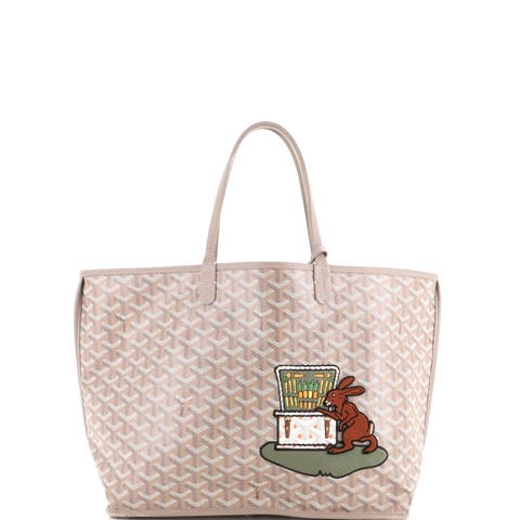 Anjou Reversible Tote Embroidered Coated Canvas PM