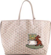 Pre-Owned Goyard Anjou Reversible Tote Embroidered Coated Canvas PM