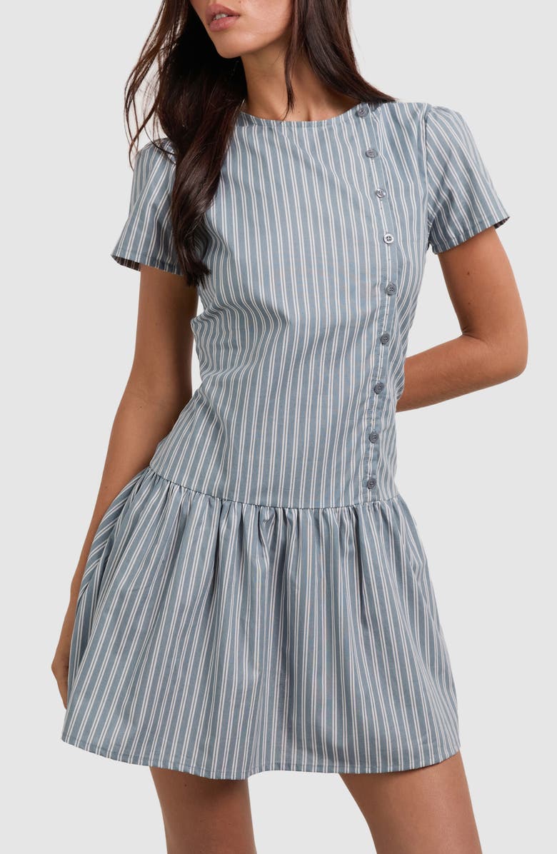 Motel Marilis Cotton Poplin Minidress, Alternate, color, Poplin Grey White St