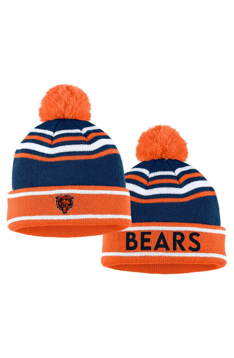 WEAR by Erin Andrews Women's WEAR by Erin Andrews Orange Chicago Bears Colorblock Cuffed Knit Hat with Pom and Scarf Set, Alternate, color, 