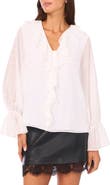 Vince Camuto Ruffle Clip Dot Chiffon Top
