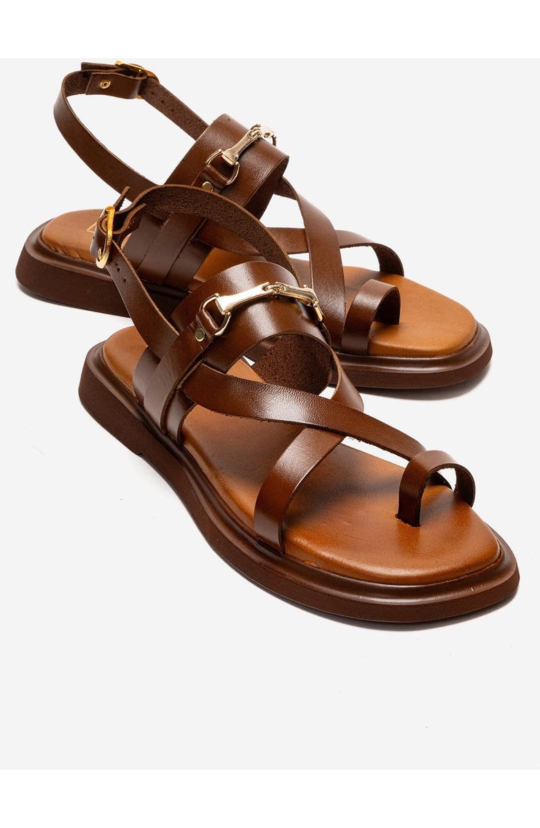 Forever & Always Shoes Fabiana Leather Thong Sandal, Main, color, Cognac