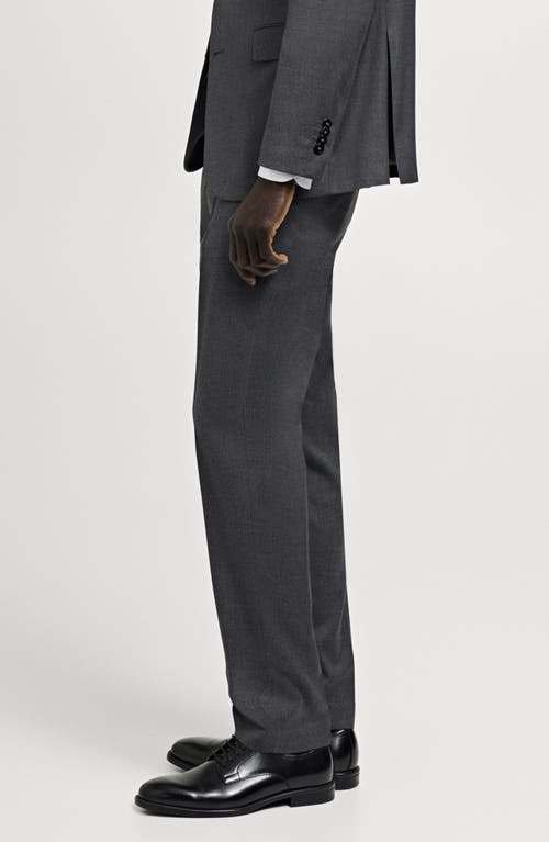 Mango Slim Fit Tech Fabric Pants In Grey
