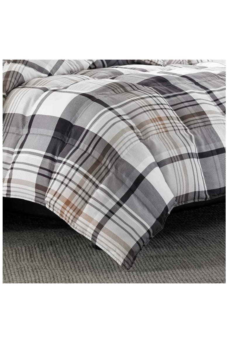 Normandy Plaid Comforter Set, Alternate, color, BLACK