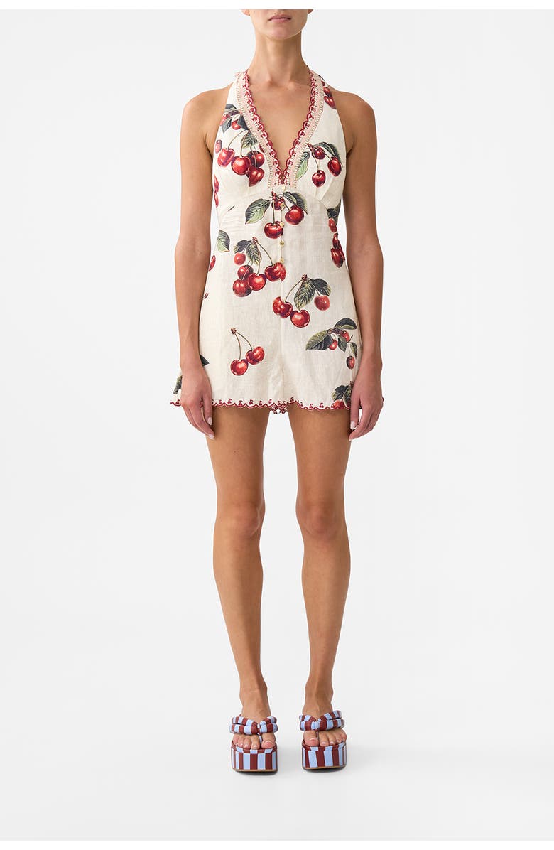 Camilla Button Front Halter Playsuit Notes From The Road, Main, color, 