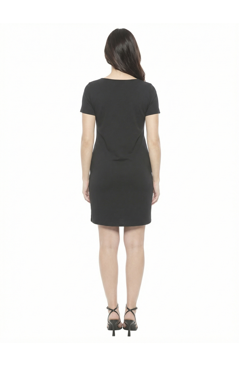 24seven Comfort Apparel Maternity Short Sleeve Round Neck Mini Shift Dress, Alternate, color, Black