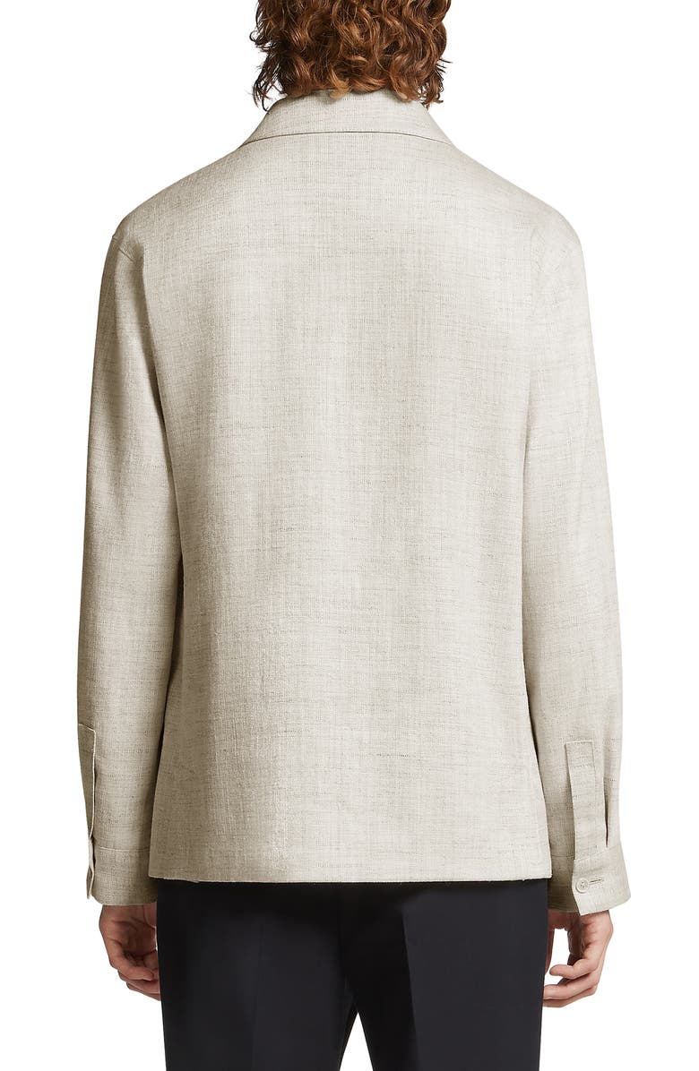 ZEGNA Silk & Linen Blend Chore Jacket, Alternate, color, Natural