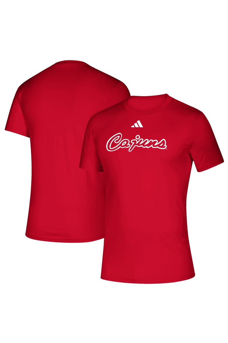 Men's adidas  Red Louisiana Ragin' Cajuns Vault Script Creator T-Shirt, Main, color, Red