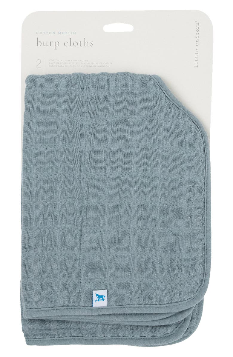 little unicorn Assorted 2-Pack Cotton Muslin Burp Cloths, Alternate, color, Sea