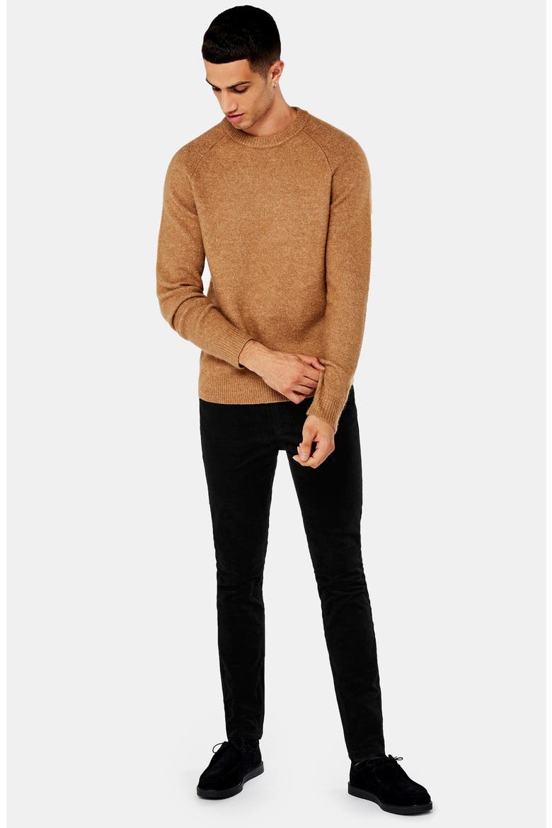 Microcord Skinny Fit Pants, Alternate, color, BLACK