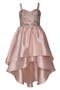 Kids' Embroidered Floral High-Low Party Dress