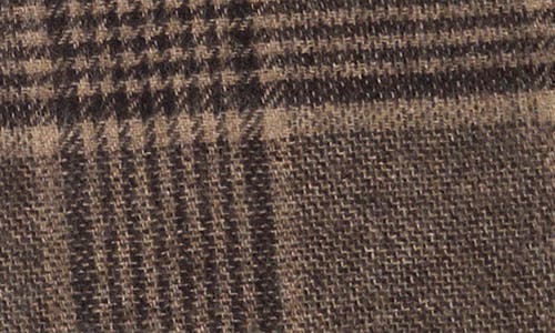 Bruno Magli Silk & Cashmere Double Face Plaid Print Scarf In Brown