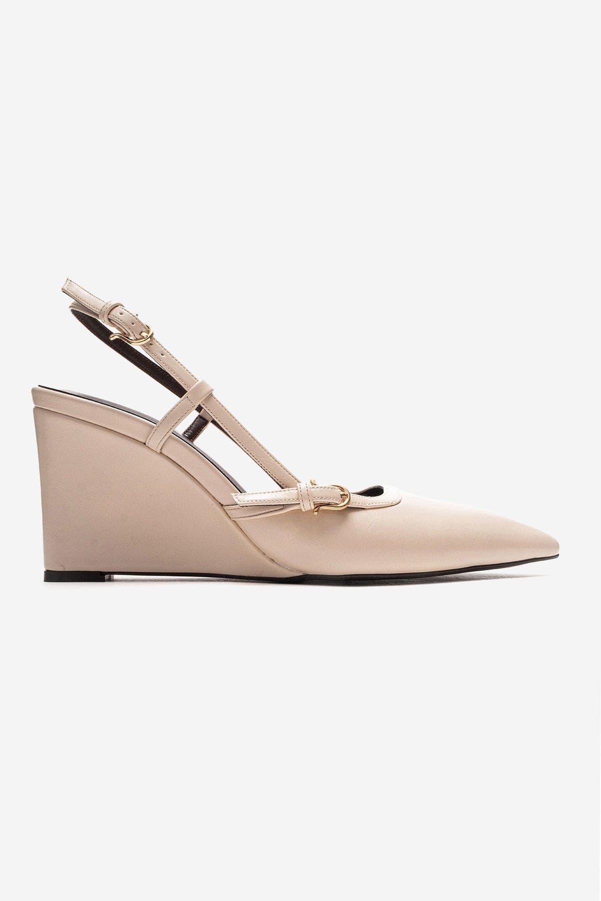 Celia Pointed Toe Wedge Pump, Alternate, color, Ecru