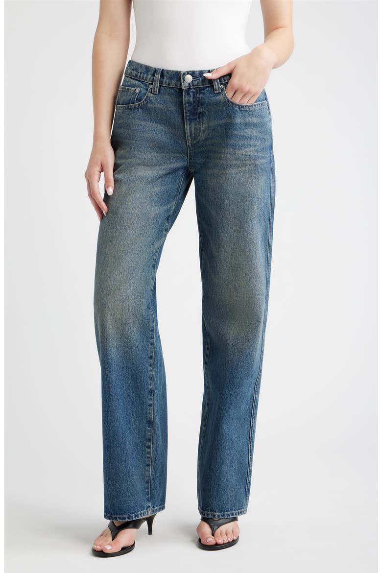 Drue Low Rise Straight Leg Jeans, Main, color, TINTED DARK