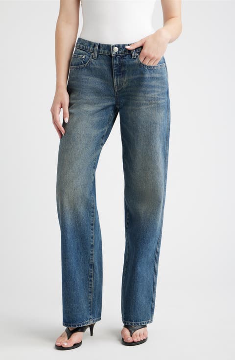 Drue Low Rise Straight Leg Jeans