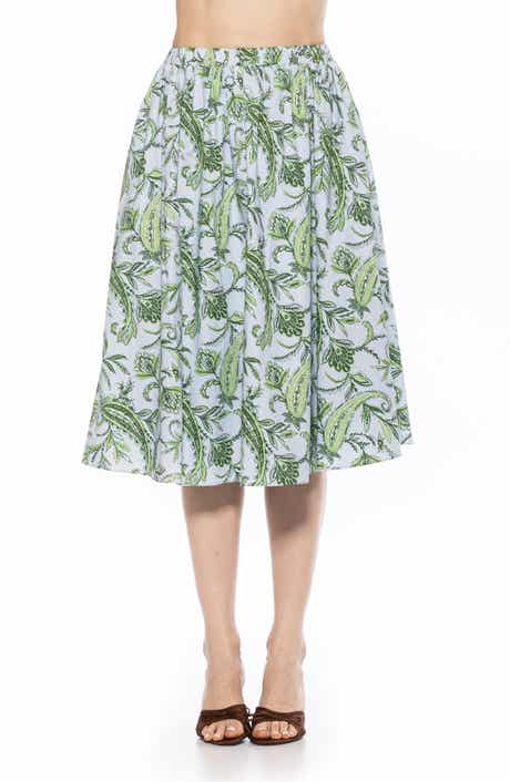 Alexia Admor Isla Flared Cotton Blend Midi Skirt
