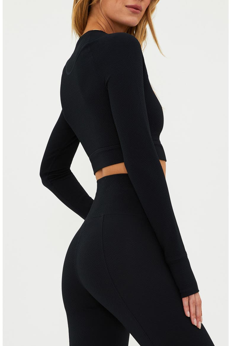 Francine Crop Top, Alternate, color, BLACK WAFF