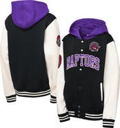 Mitchell & Ness Youth Mitchell & Ness Black Toronto Raptors Hardwood Classics Courtside Fleece Full-Snap Hooded Jacket