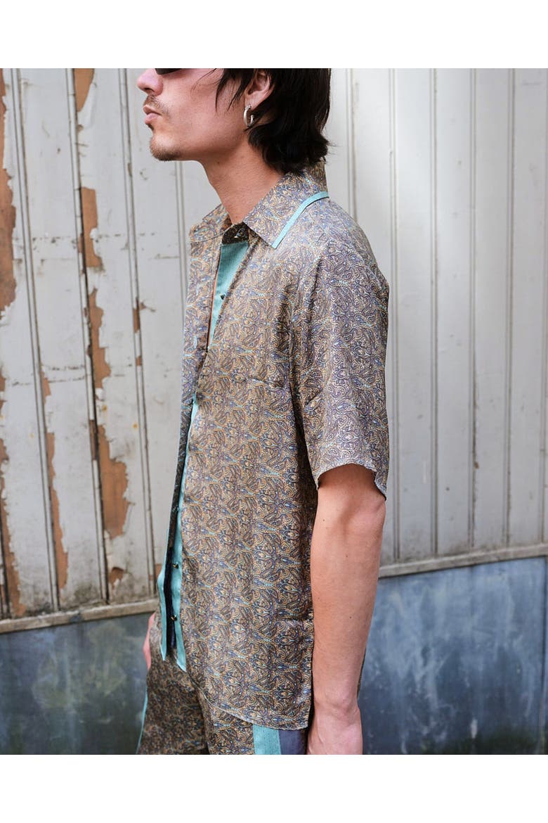 Paisley Motif Short Sleeve Shirt, Alternate, color, Mint