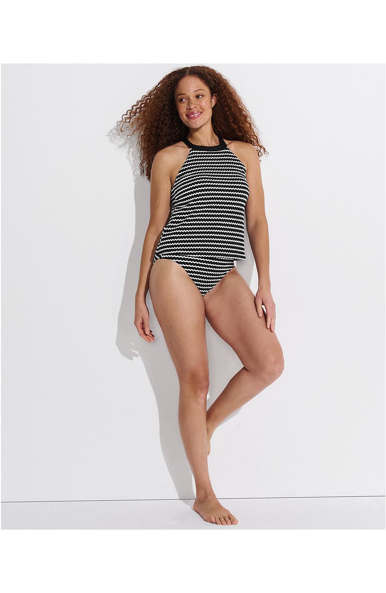 Lands' End Crochet High Neck Tankini Top, Alternate, color, 