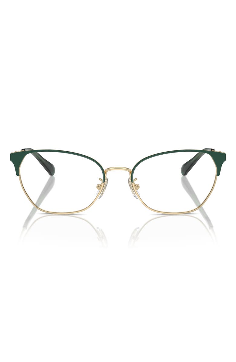 COACH 54mm Cat Eye Optical Glasses, Main, color, Gold / Pine Tree / Demo Lens
