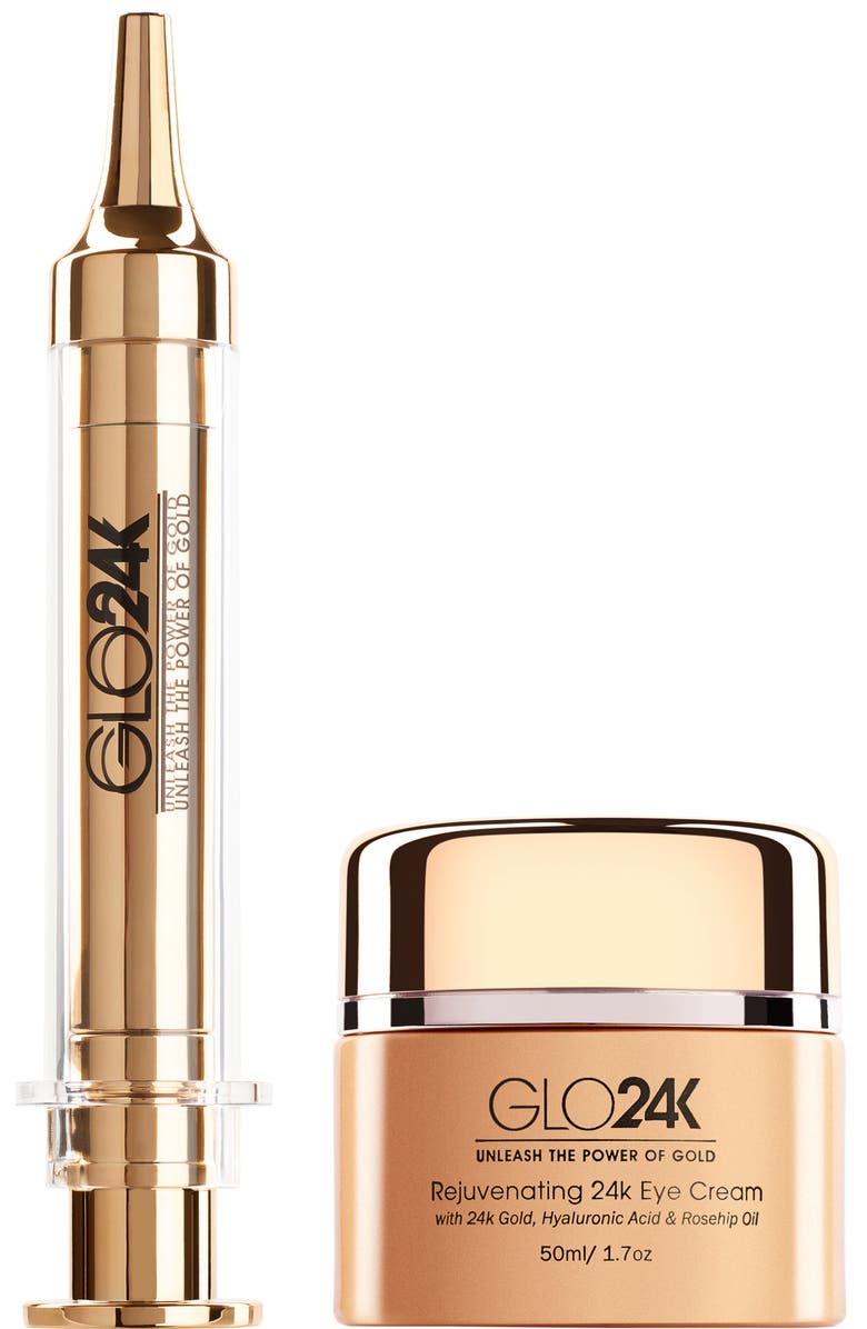 GLO24K UNLEASH THE POWER OF GOLD Eye Care Set with our 24k Instant Facelift Cream & Eye Cream, Main, color, Na