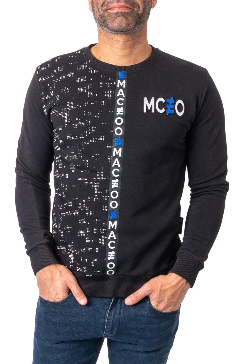 Future Black Stretch Cotton Graphic Sweater, Main, color, BLACK