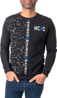 Maceoo Future Black Stretch Cotton Graphic Sweater