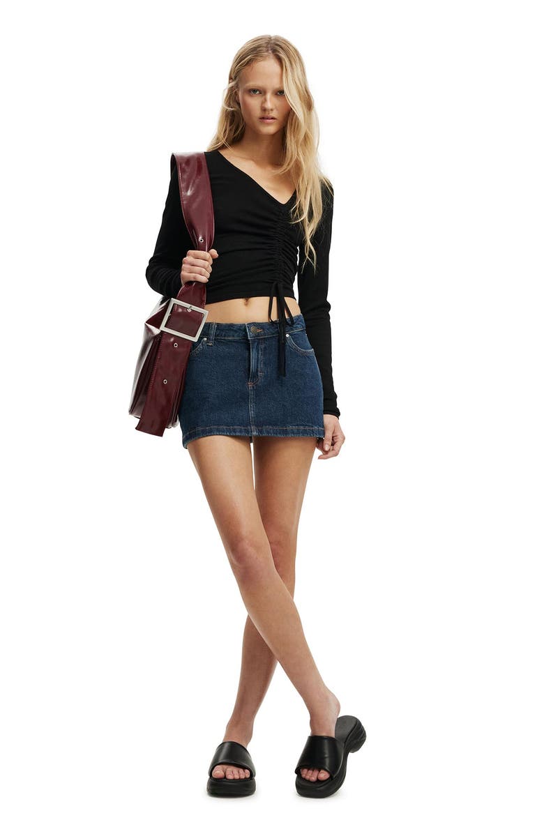 Cotton On Women's Asymmetric Ruched Knit, Alternate, color, Black