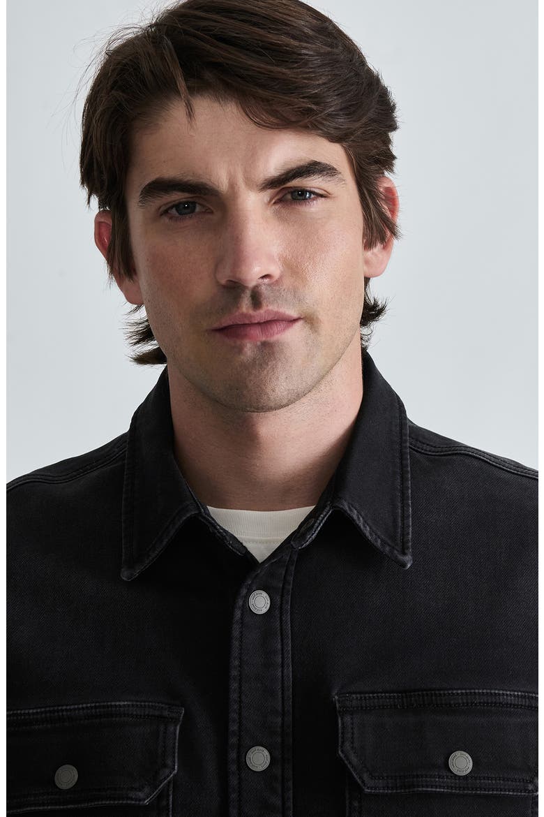 Asher Denim Button-Up Shirt, Alternate, color, SMOKE EXPLORER