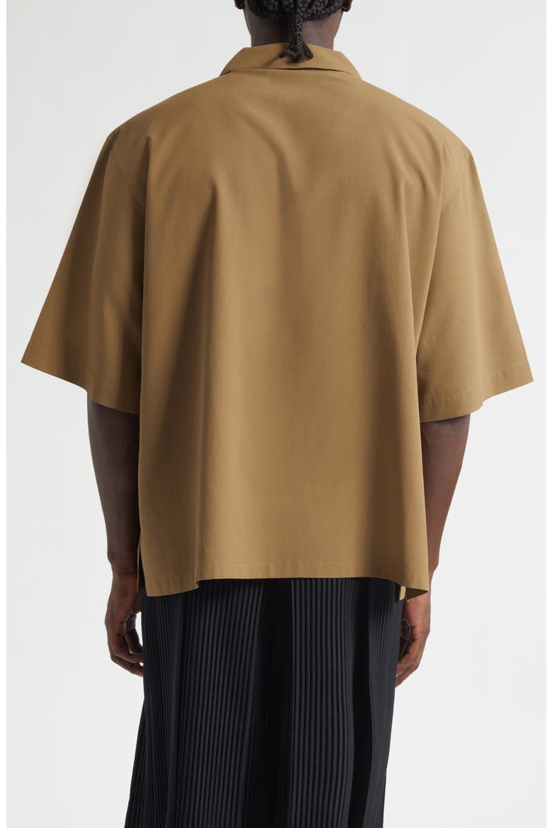 Pressed Embroidery Camp Shirt, Alternate, color, KHAKI