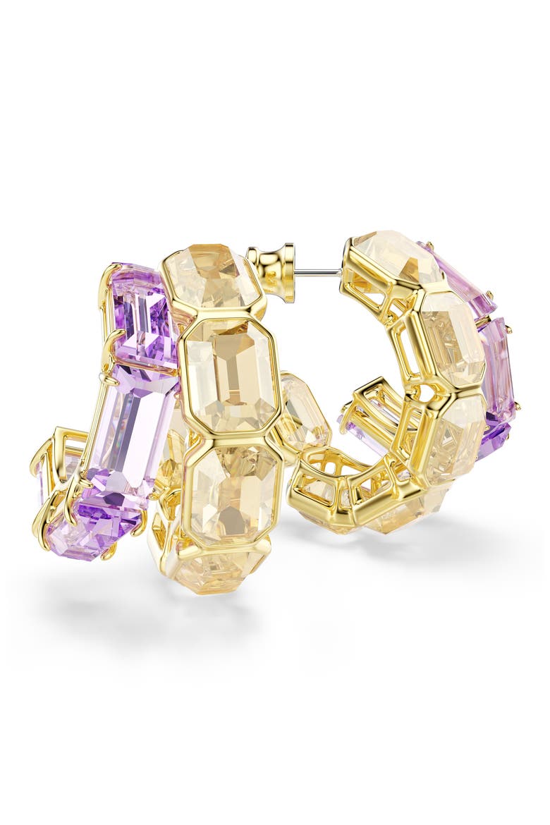 Millenia Asymmetric Double Hoop Earrings, Alternate, color, GOLD