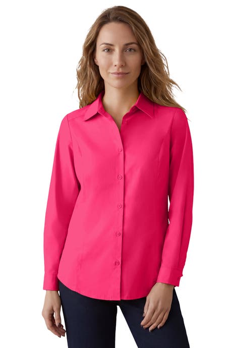 Stretch Cotton Poplin Button Down Shirt