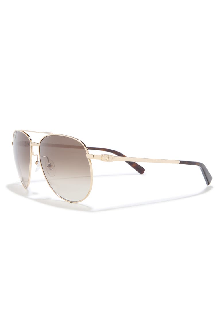 60mm Aviator Sunglasses, Alternate, color, GOLD