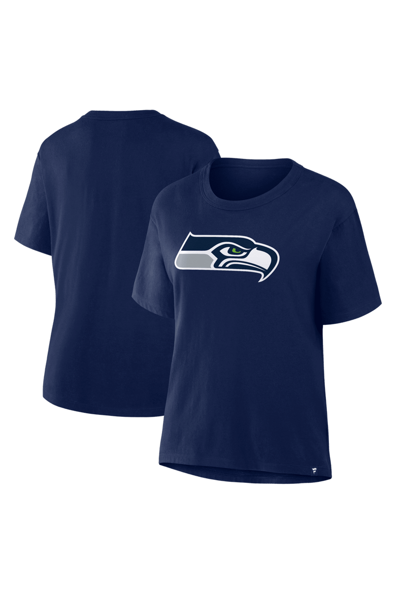 Women's Fanatics College Navy Seattle Seahawks Essential Legacy T-Shirt, Main, color, College Navy