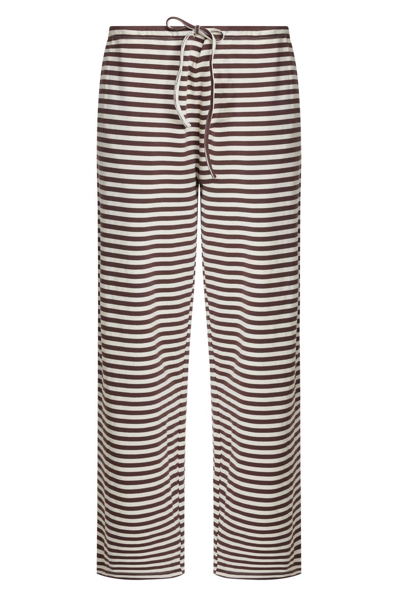 Bloom Stripe Pants, Alternate, color, DARK CHOCOLATE