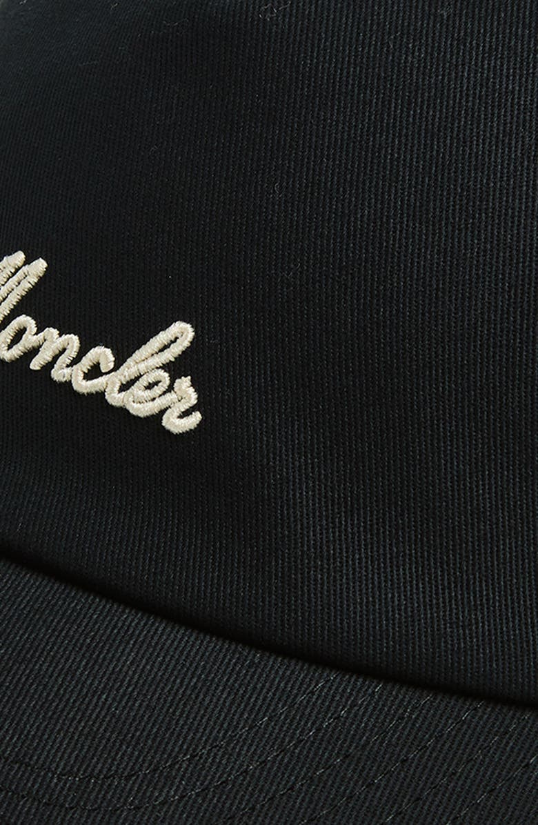 Moncler Logo Embroidered Adjustable Baseball Cap, Alternate, color, Black