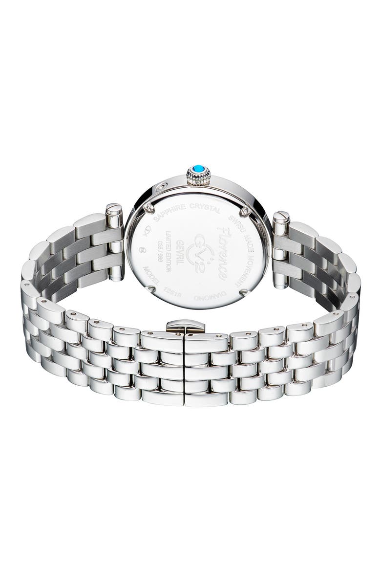 Florence Diamond Bracelet Watch, 36mm, Alternate, color, SILVER