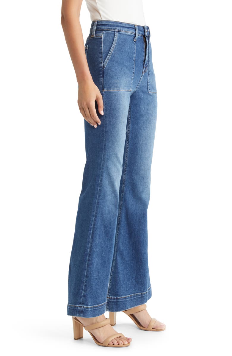 JEN7 by 7 For All Mankind Patch Pocket Flare Trouser Jeans, Alternate, color, 