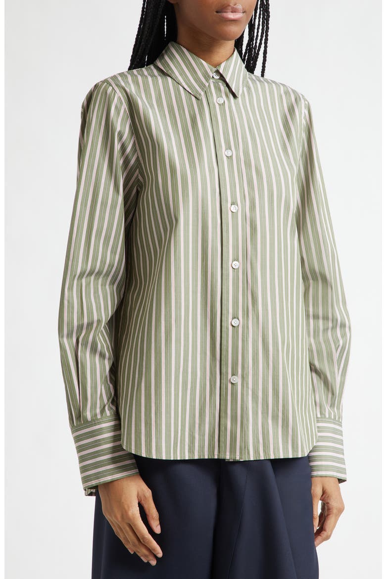 Back Cascade Stripe Button-Up Shirt, Alternate, color, SAGE/ MULTI