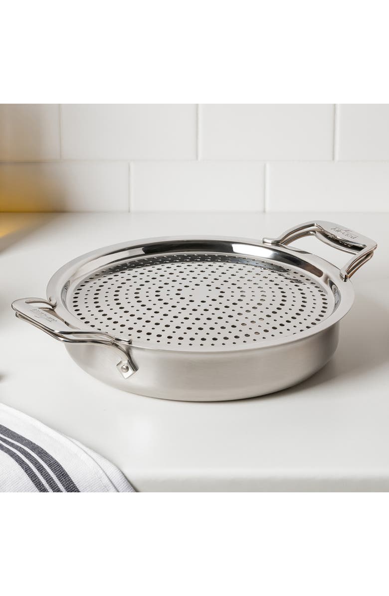 All-Clad D5 4-Quart Sauteuse with Splatter Guard Lid, Alternate, color, Silver