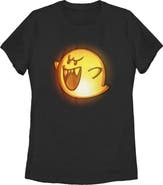 NINTENDO Women's Nintendo Halloween Boo Pumpkin Graphic T-Shirt