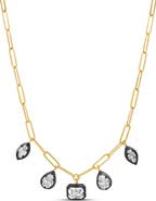 SHYMI Mixed Shape Cubic Zirconia Paperclip Necklace