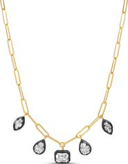 SHYMI Mixed Shape Cubic Zirconia Paperclip Necklace