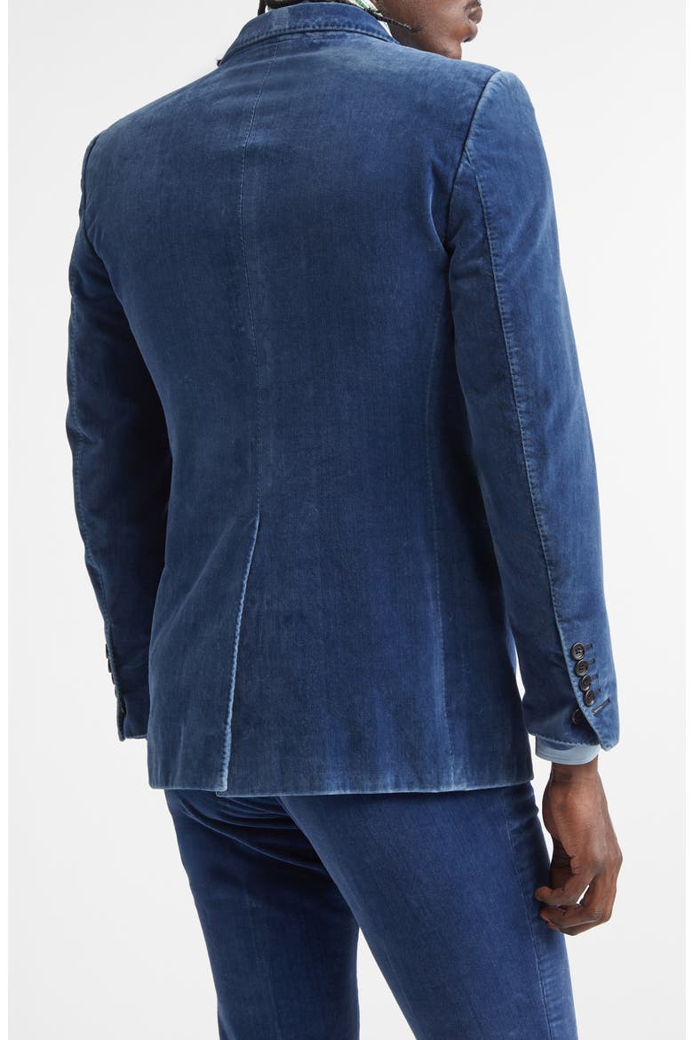 Double Breasted Velveteen Jacket, Alternate, color, INDIGO