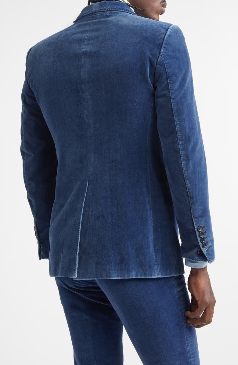 TOM FORD Double Breasted Velveteen Jacket, Alternate, color, Indigo