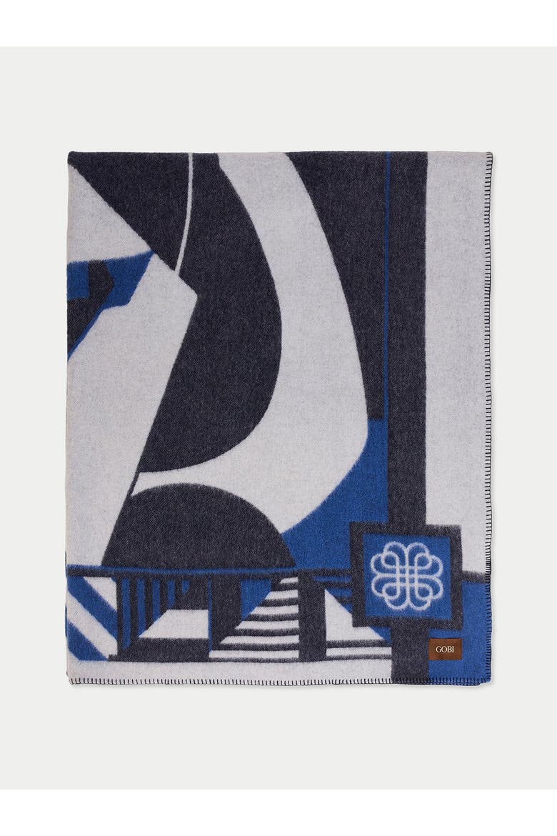 Cashmere Horse Jacquard Throw, Alternate, color, dress-blues