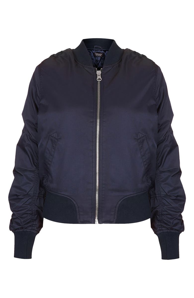 Topshop 'Boris' Bomber Jacket, Alternate, color, 