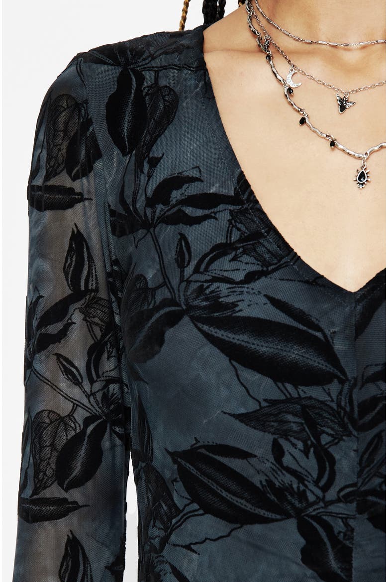 Bryn Floral Long Sleeve Maxi Dress, Alternate, color, Blue